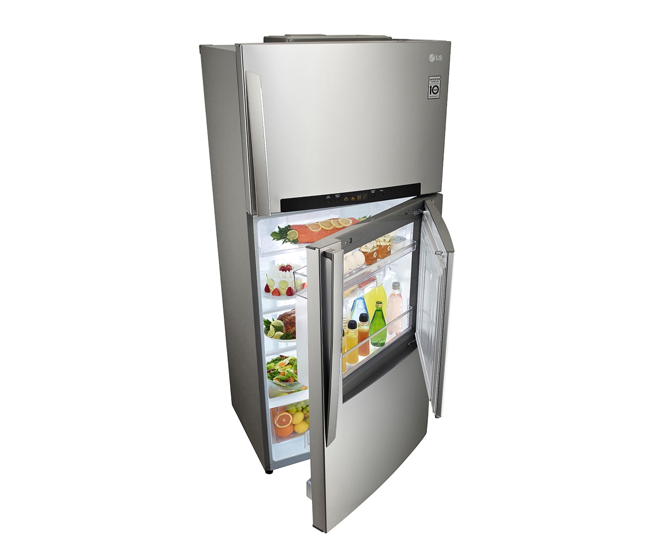 LG 510L STAINLESS STEEL VCM TOP FREEZER WITH DOOR-IN-DOOR™, GC-D512HLAL